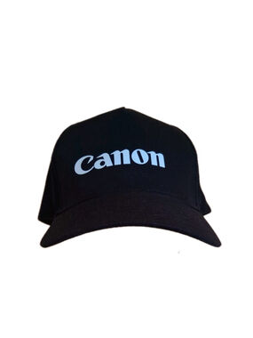Canon Hat cameras Black Cap Baseball White Embroidery